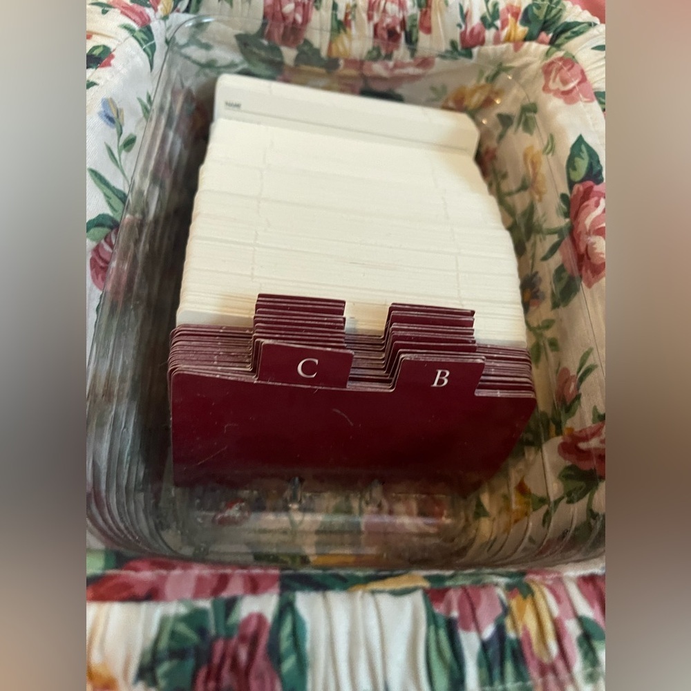 Vintage 2000 Longaberger Address Rectangle Basket Fabric Liner Garden Splendor